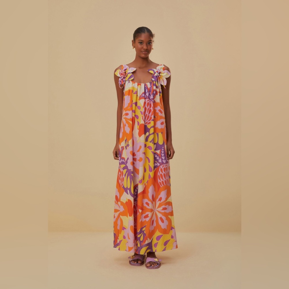 NWT Farm Rio Lee Floral Sleeveless Maxi Dress M